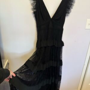 Lulu's Black Lace Maxi Dress